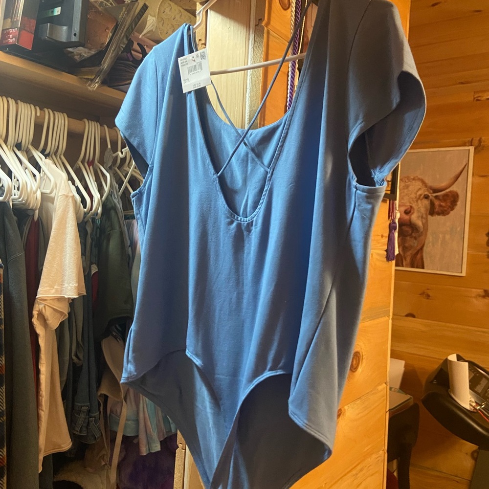 Blue Short Sleeve Bodysuit